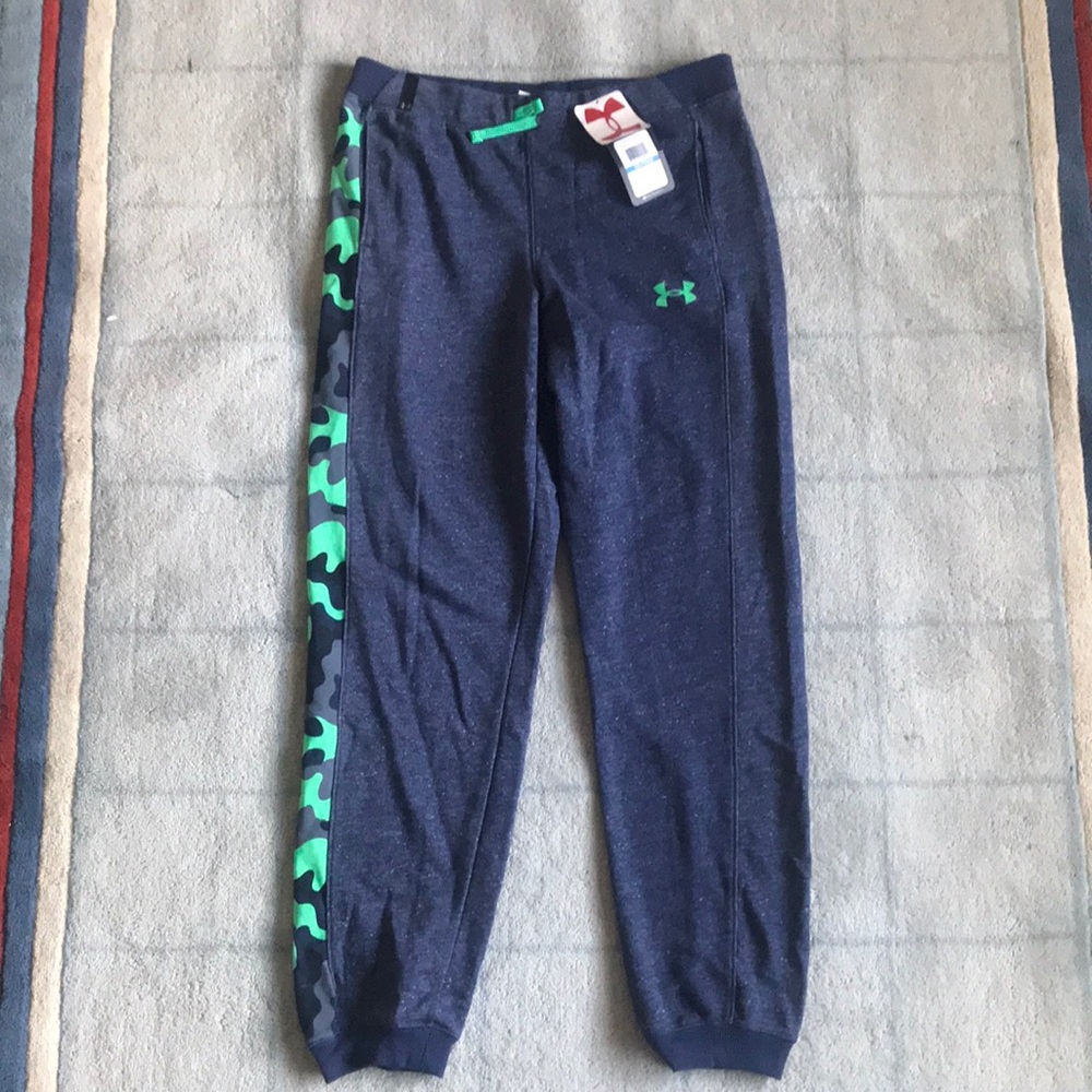 Youth UA Blue And Green Camo Joggers
